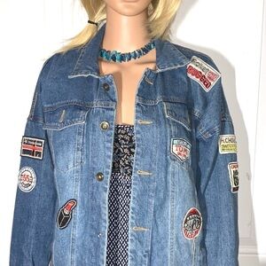Jean/Denim Jacket with Patches XL